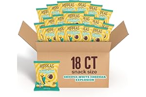 Hippeas Chickpea Puffs, Flavor Blast: White Cheddar Explosion, 0.75 Ounce (Pack of 18), 3g Protein, 2g Fiber, Vegan, Gluten-Free, Crunchy, Plant Protein Snacks