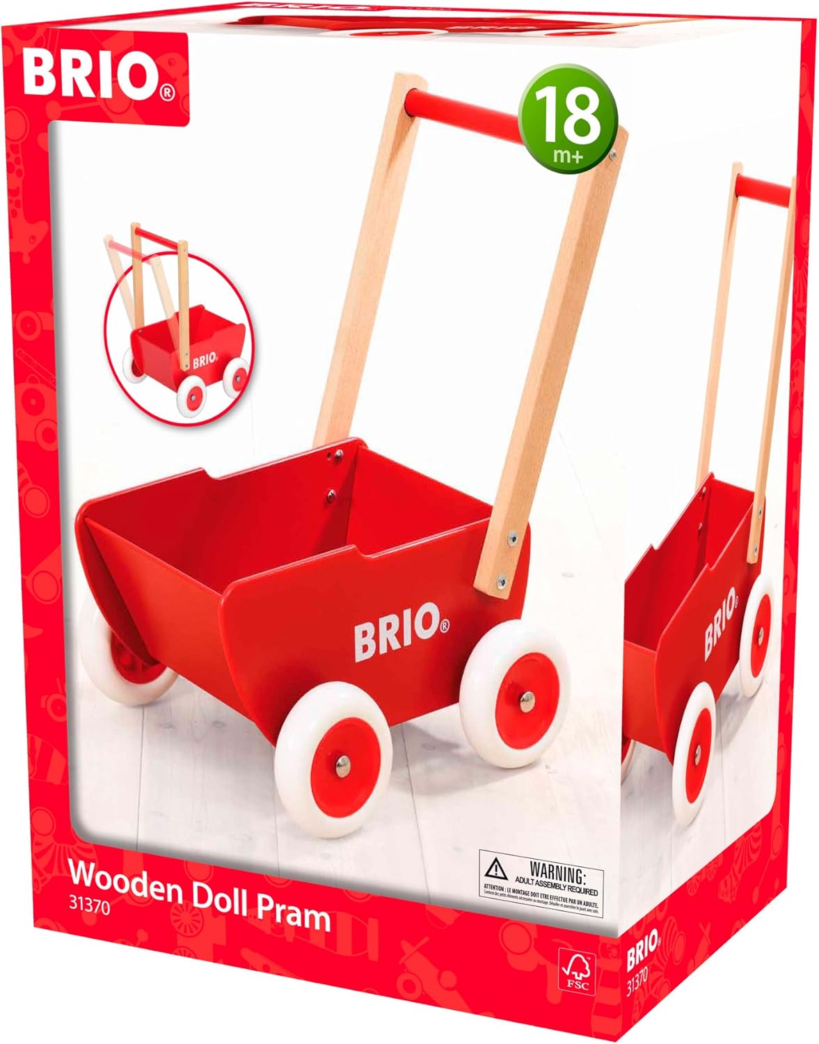 Toddler - Wooden Doll Pram 