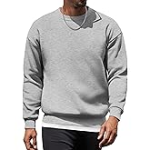 COOFANDY Mens Fleece Pullover Crewneck Sweatshirts Soft Casual Long Sleeves Sweatshirt Crew Neck Pullover Sweater