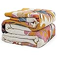 MSGKV Boho Throw Blanket King Size Warm Blanket for Couch and Sofa Blancket Cover for Living Room Blanket King Throw Blanket Winter Blanket Cozy Blanket (D-Flower and Butterfly, 108" x 90"(King))