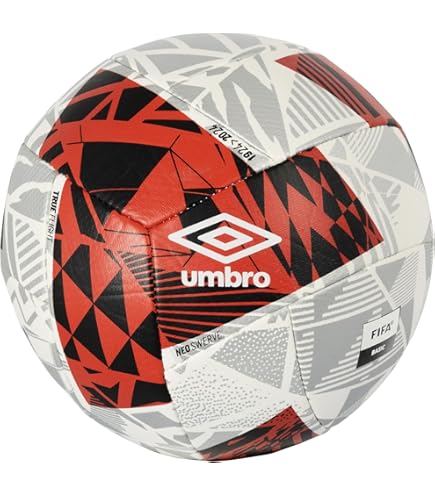 Umbro Neo Swerve Match FB Soccer Ball, Size 5, White/Red/Black