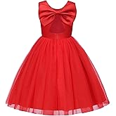 Uhnice Flower Girl Sleeveless Tulle Knee Length Party Dress Birthday Outfit for Wedding Special Occasion
