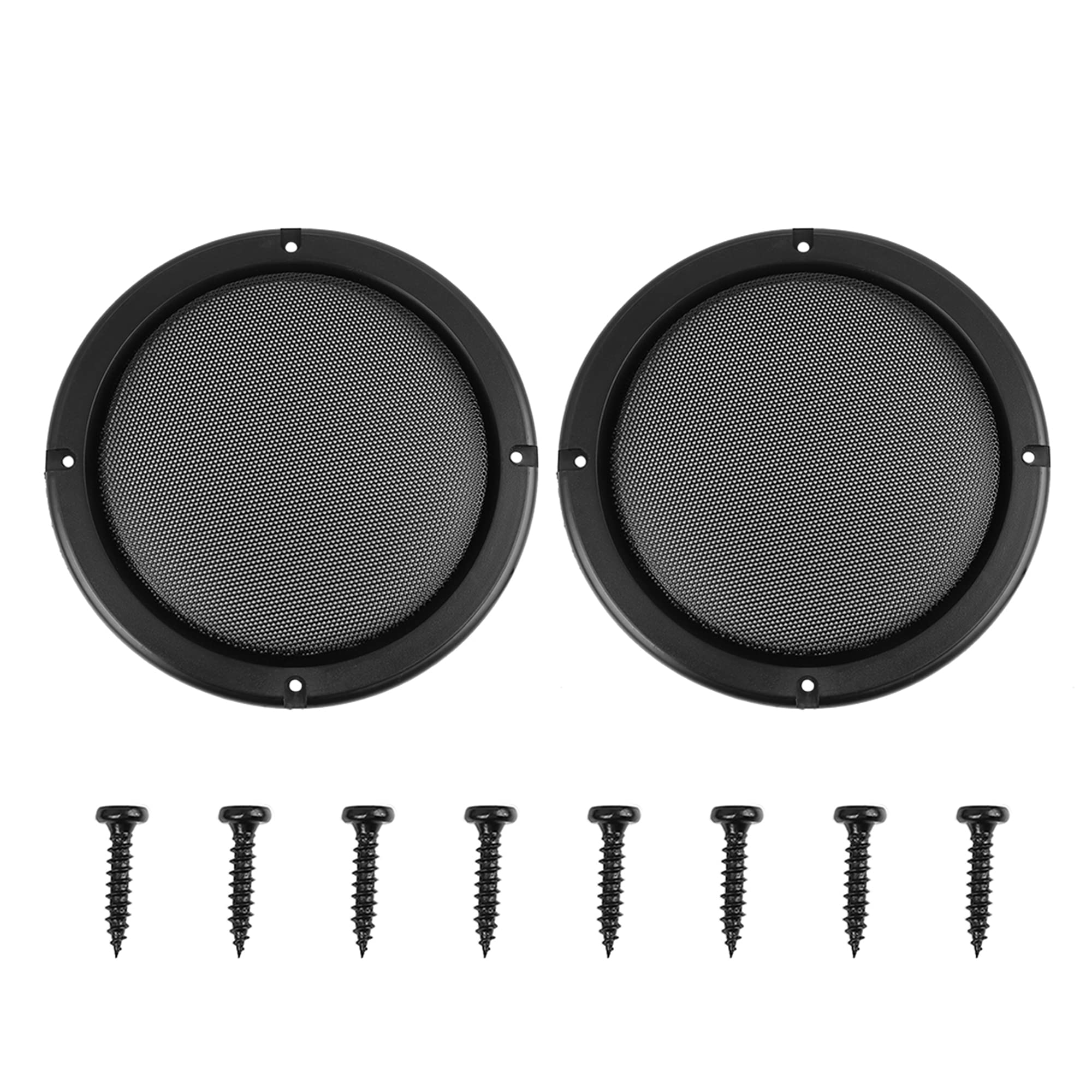X AUTOHAUX 2pcs 6.5" Mesh Black Car Speaker Cover Woofer Subwoofer Grill Case