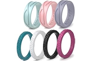 Rinfit Silicone Rings for Women and Men - Silicone Wedding Bands Sets for Him and Her - 4Love Collection Rubber Wedding Rings - Patented Design