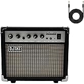 20W Bluetooth Electric Guitar Amplifier, Brown, with Controls for Gain, Bass, Treble, Volume (Black)