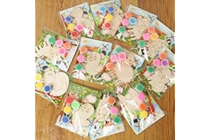 LARDUX Farm Animal Party Favors, 24PCS DIY Wooden Arts & Crafts Painting Kit for Kids Ages 4-8 8-12, Glow in The Dark Party Favors Family Crafts Birthday Party Christmas Gifts Toys for Boys Girls