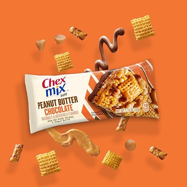 CHEX MIX PEANUT BUTTER CHOCOLATE FLAVORED TREAT BAR, VALUE PACK, 12 BARS, 13.56 OZ