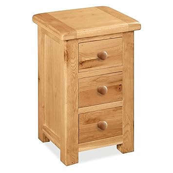 Roseland Furniture Ltd Sidmouth Oak Bedside 3 Drawer Bedside