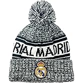 Kid's Real Madrid Knit Beanie Winter Hat, Licensed Youth R. Madrid Soccer Skull Cap Beanie White