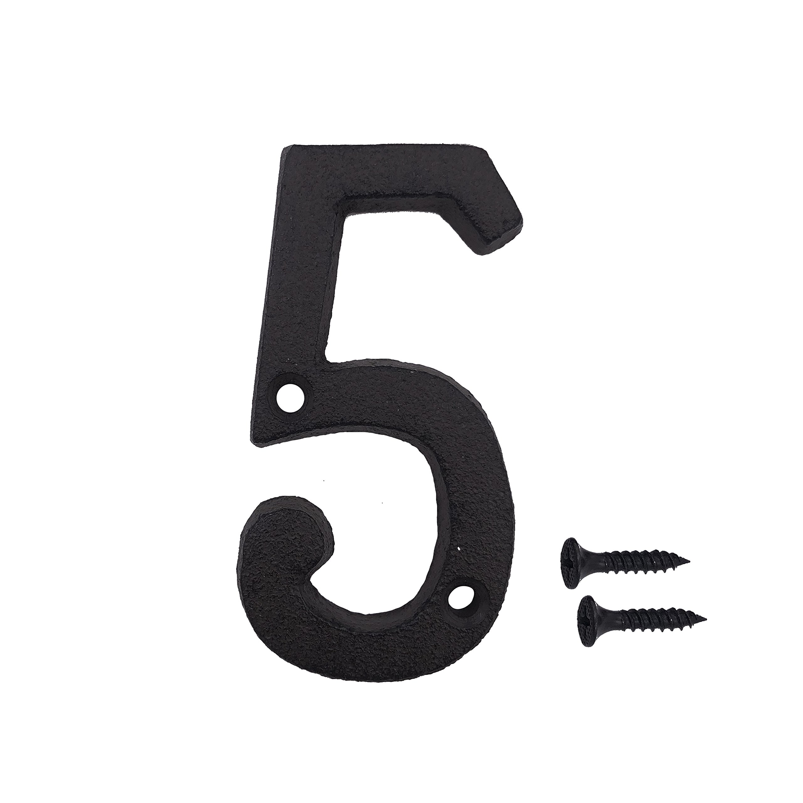 Photo 1 of *** SIMILAR IMAGE***TripDock 3 Inch Wrought Iron House Number, Matching Screws Included Black Number 5