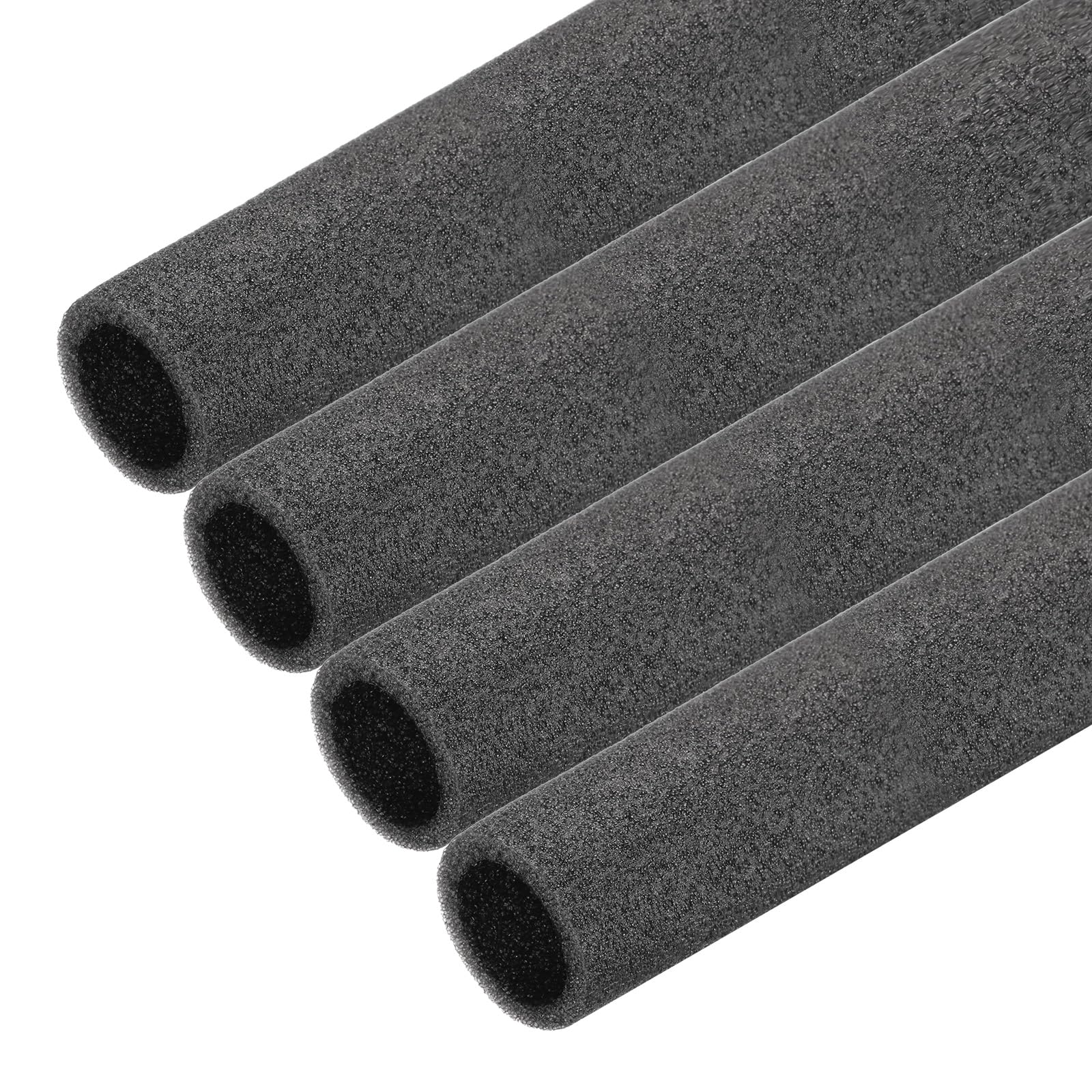Rebower 4pcs Pipe Insulation Foam Tube 25x35mm 2ft Heat Preservation Foam Pipe [for Copper Water Pipe Freeze Protection] - Black