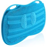 Kalolary Silicone Shower Foot Scrubber Mat with Non Slip Suction Cups | Wall Mounted Foot Scrubber in Shower to Clean Exfoliate and Massage Feet Without Bending for Men and Women (Blue)