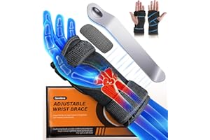 GOWILOVE Carpal Tunnel Wrist Brace with Magnetic Therapy Pad, Extra-Long Adjustable Strap Wrist Support Splint Fits Both Left Right Hand, Hand Brace Night Support for Arthritis Tendonitis Pain Relief