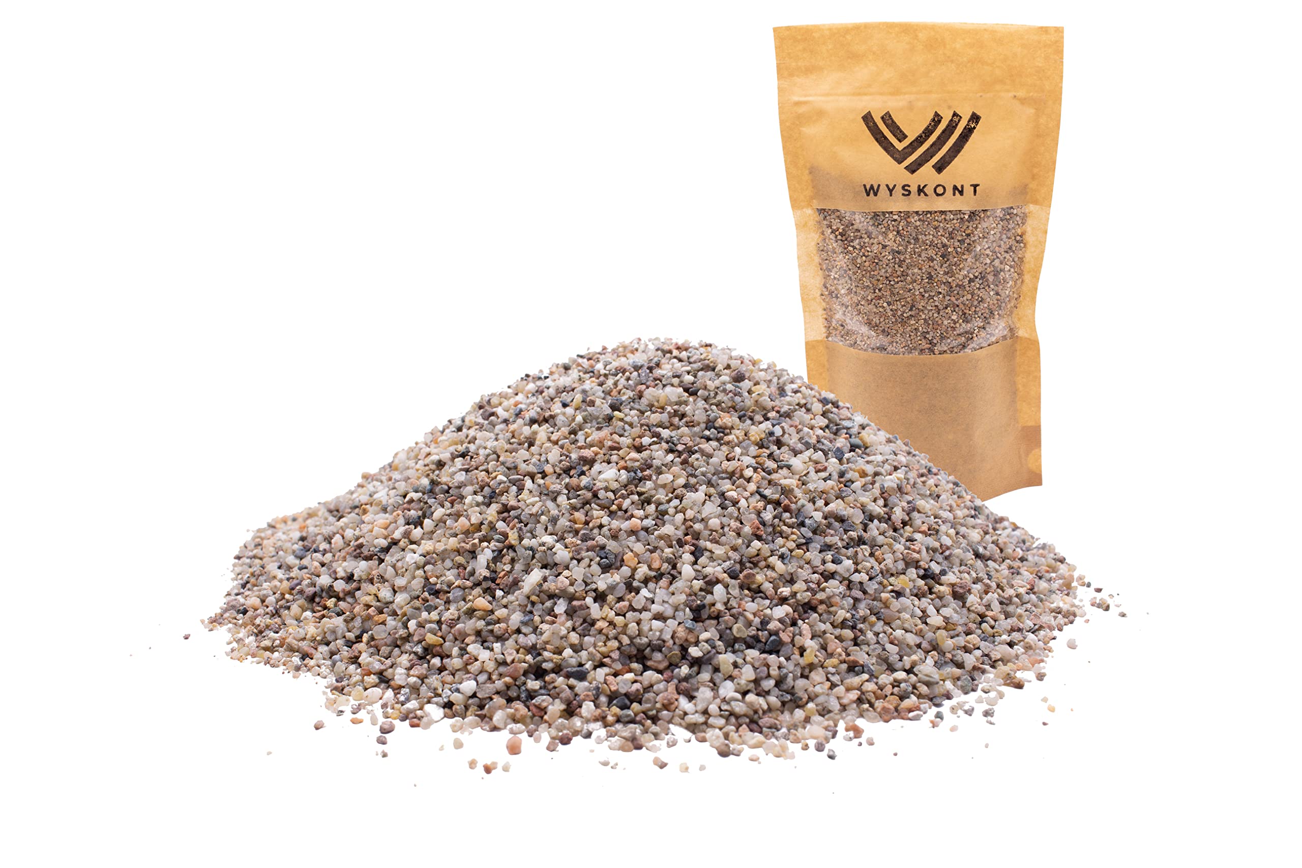 WYSKONT Aquarium Gravel - Aquarium Sand 10kg- Aquarium Deco - Pebbles - Ornamental Gravel - River Gravel - Deco Sand - Pebbles Garden - Aquarium Substrate - Terrarium Sand - Aquarium Sand 1-3mm