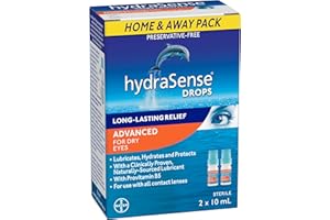 HydraSense Advanced Eye Drops, For Dry Eyes, Preservative Free, Naturally Sourced Lubricant, With Provitamin B5, Home and Awa