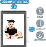 Clay Roberts A4 Dark Grey Photo Frame – Modern Wall Frame UK view 8