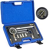 Orion Motor Tech Engine Compression Tester Kit, 11 pc Fuel Pressure Gauge Set with Spark Plug Tester for Mechanics, Cylinder 