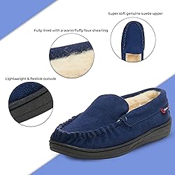 Alpine Swiss Yukon Mens Suede Shearling Slip On