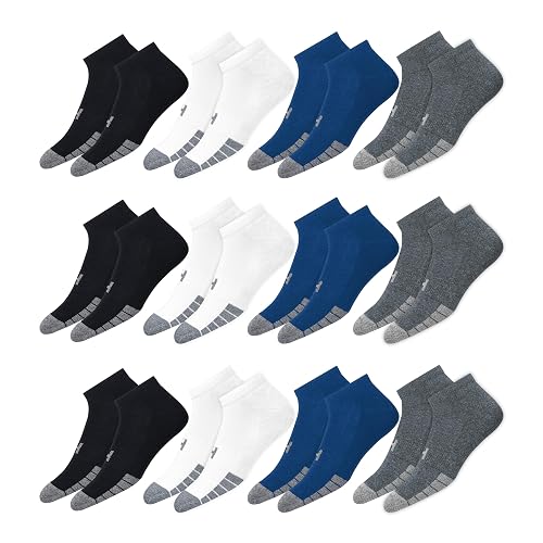 KOPNHAGN 12P Men's Ankle Socks Low Cut Socks for Running, Gym, Training, for Men & Women, Pack of 12 Pairs, UK Size: 12-14
