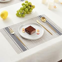 Leetaltree Khaki-Blue Placemats, Heat Resistant