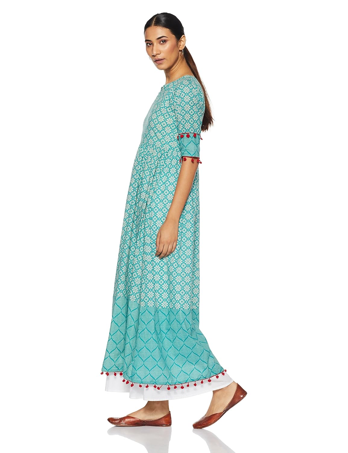 gerua women's anarkali kurta