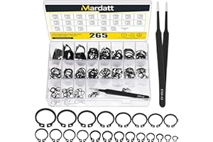 Mardatt 266Pcs 21 Sizes M4-M28 External Retaining Rings Assortment Kit, Circlip Retainer Rings, Circlip Snap Retaining C-Clip