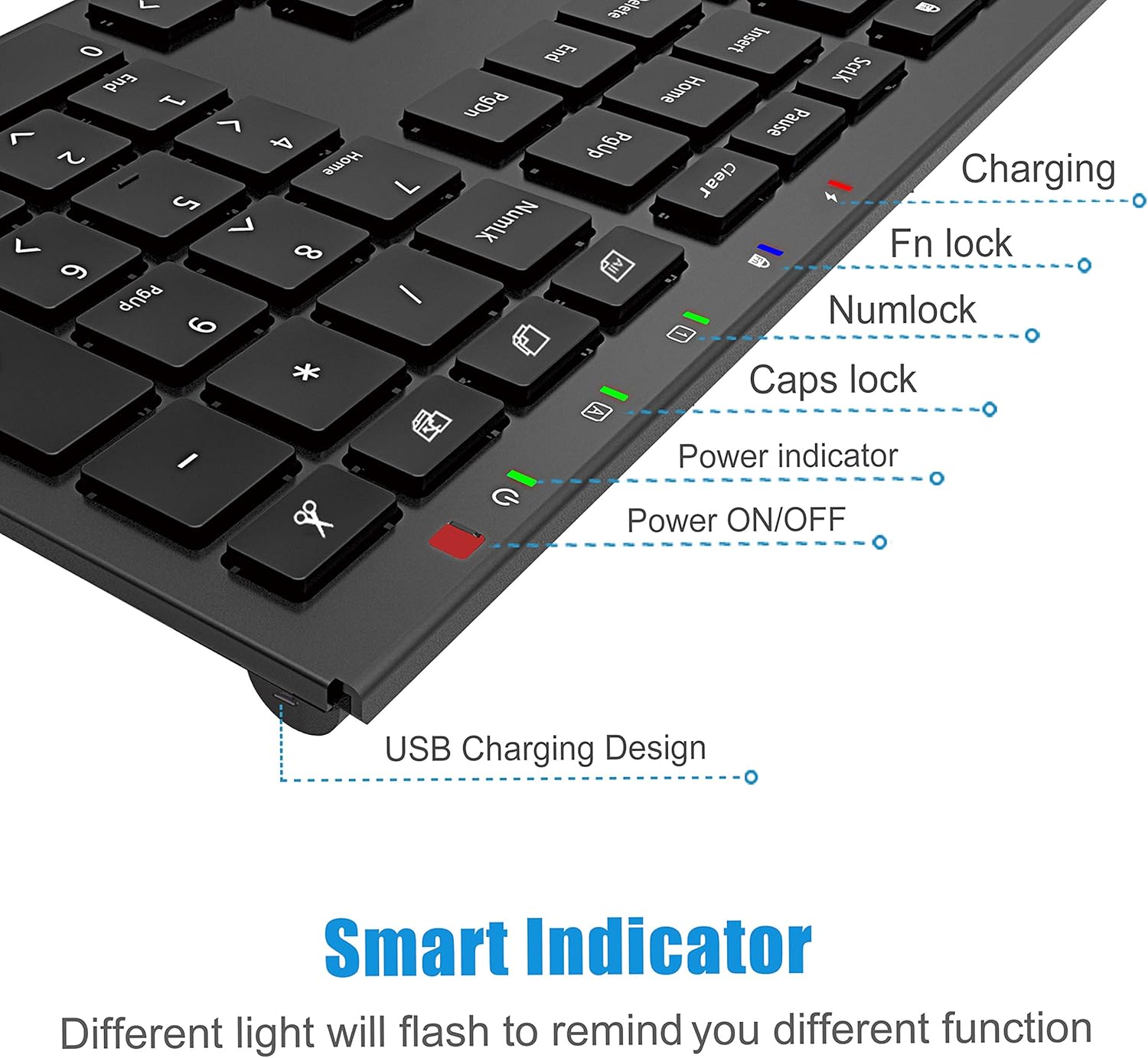 Wireless Keyboard Rechargeable, Cimetech 2.4GHz Ultra Slim Full Size Cordless Keyboard Whisper Metal for Windows, Laptop, Notebook, PC, Desktop, Computer (2.4G Black Keyboard): Computers & Accessories