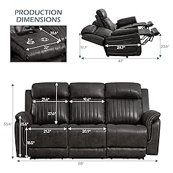 Consofa Zero Gravity Power Reclining Sofa with