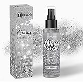 Tuauoe 1PCS Body Glitter Spray for Hair Skin Face Clothes, Quick-Drying Shimmer Sparkle Powder for Stage Makeup, Festival Rav