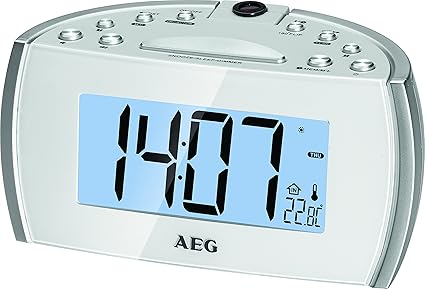 AEG MRC 4119 P N Uhrenradio mit Projektion, LCD-Display, 2-Weckzeiten, AUX-IN, 3-Stufen-Dimmer inkl. Nachtmodus