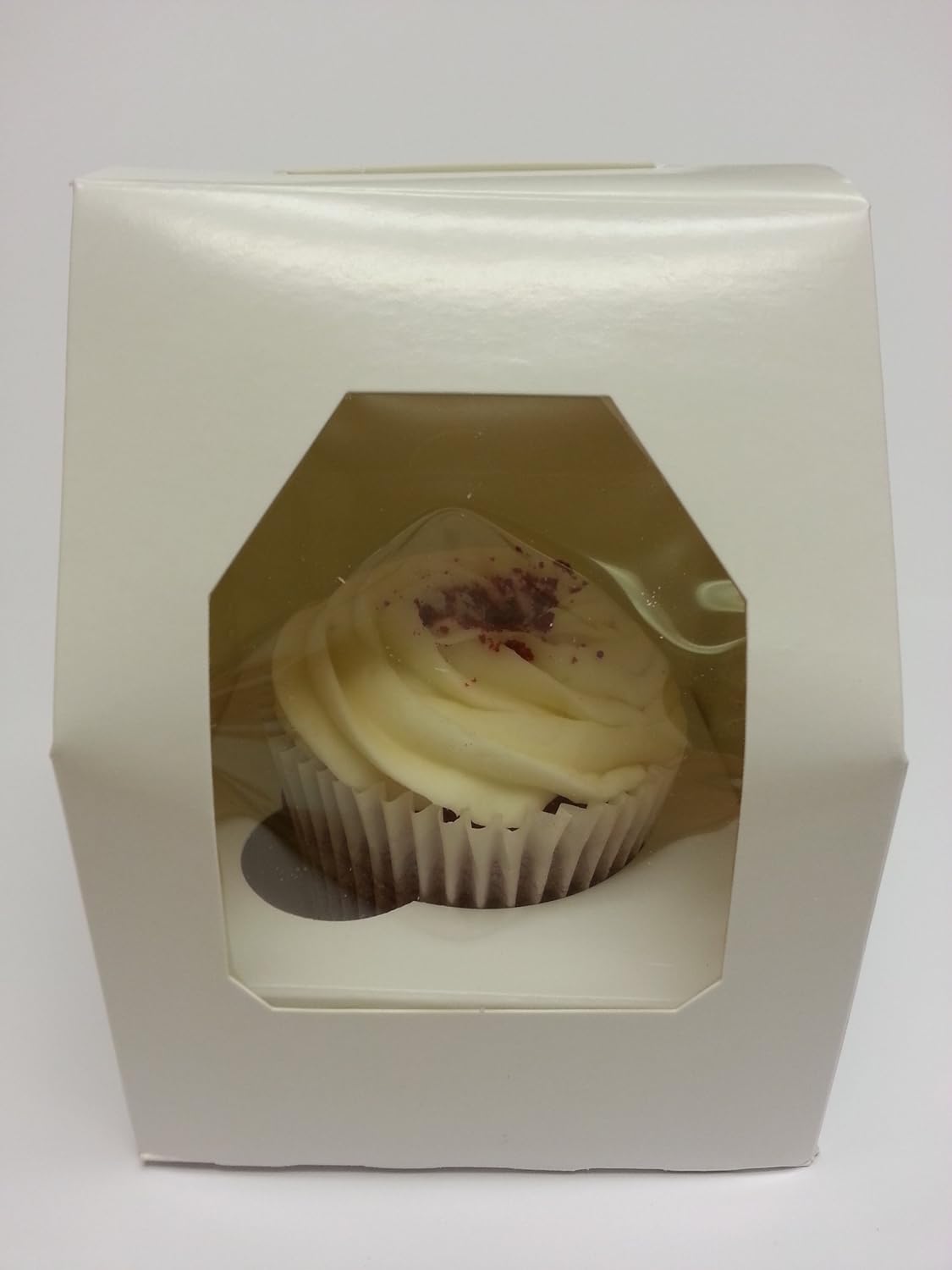 5 x NEW White Single Cupcake Muffin Windowed Boxes with Inserts Amazon