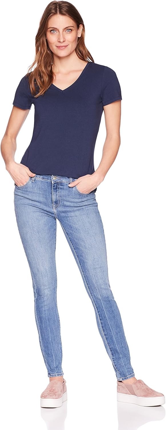  Essentials Women's 2-Pack Classic-Fit Short-Sleeve V-Neck T-Shirt: Clothing
