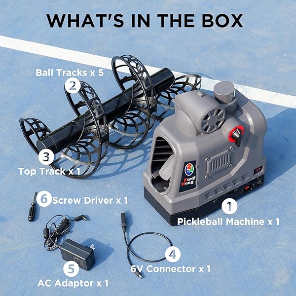 681PBH PICKLEBALL MACHINE WITH AUTO SWING, 3 ANGLES & 4 SPEEDS ADJUSTABLE, PORTABLE PICKLEBALL LAUNCHER FOR INDOORS & OUTDOORS PRACTICE, POWERED BY POWER BANK/BATTERIES/AC POWER, FOR BEGINNERS