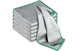 AIRLAB Glass Polishing Cloth Streak Free Miracle Cleaning Cloth Lint Free Microfiber Cleaning Rags for Glasses Kitchen Dish Mirrors Easy Clean, Pack of 6, 12" x 12"