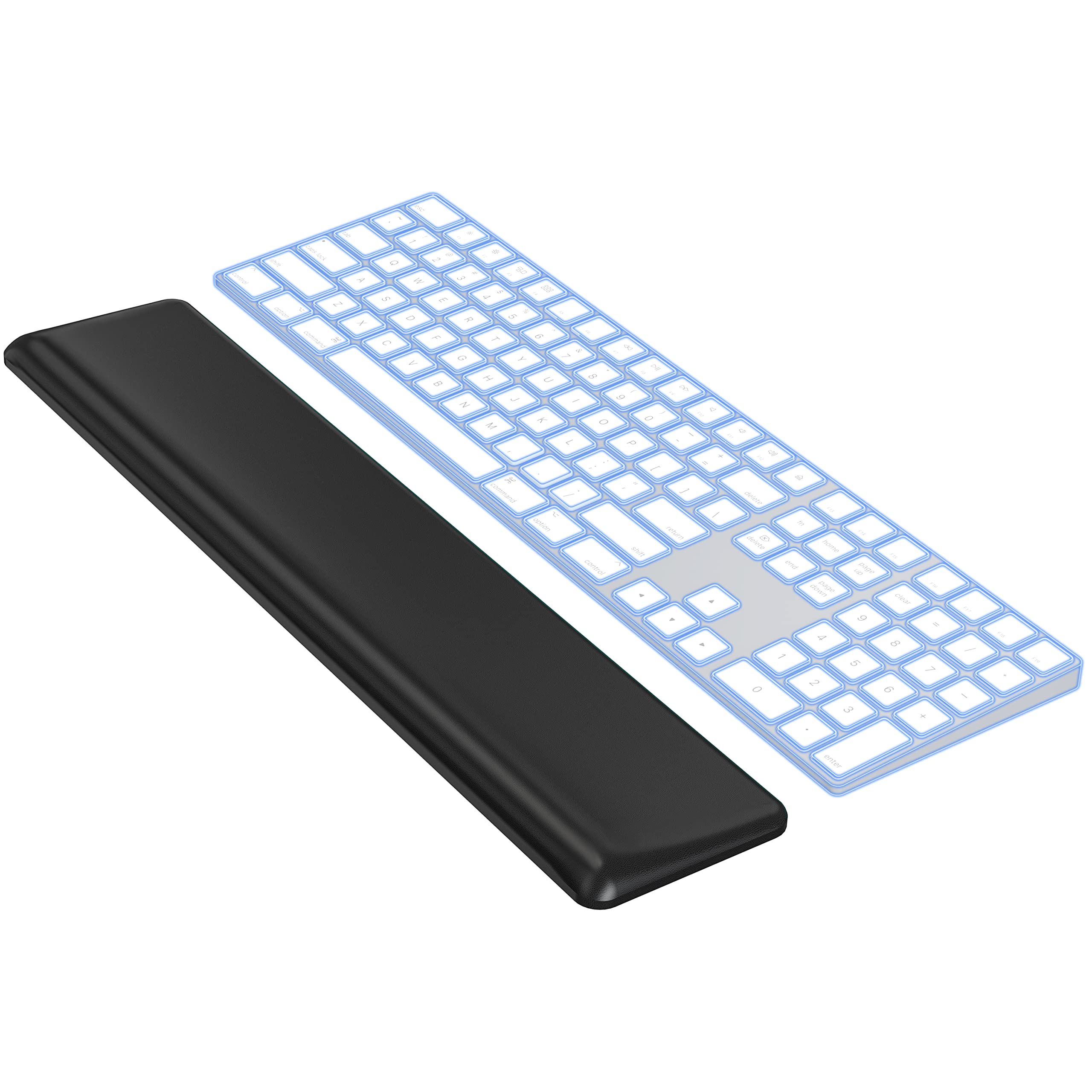 Photo 1 of HONKID Low Profile Wrist Rest (H 0.2-0.58in) for Slim Keyboards, Made of Cool Gel and Non-Slip Rubber Base, Easy Typing and Relieve Wrist Pain, Black