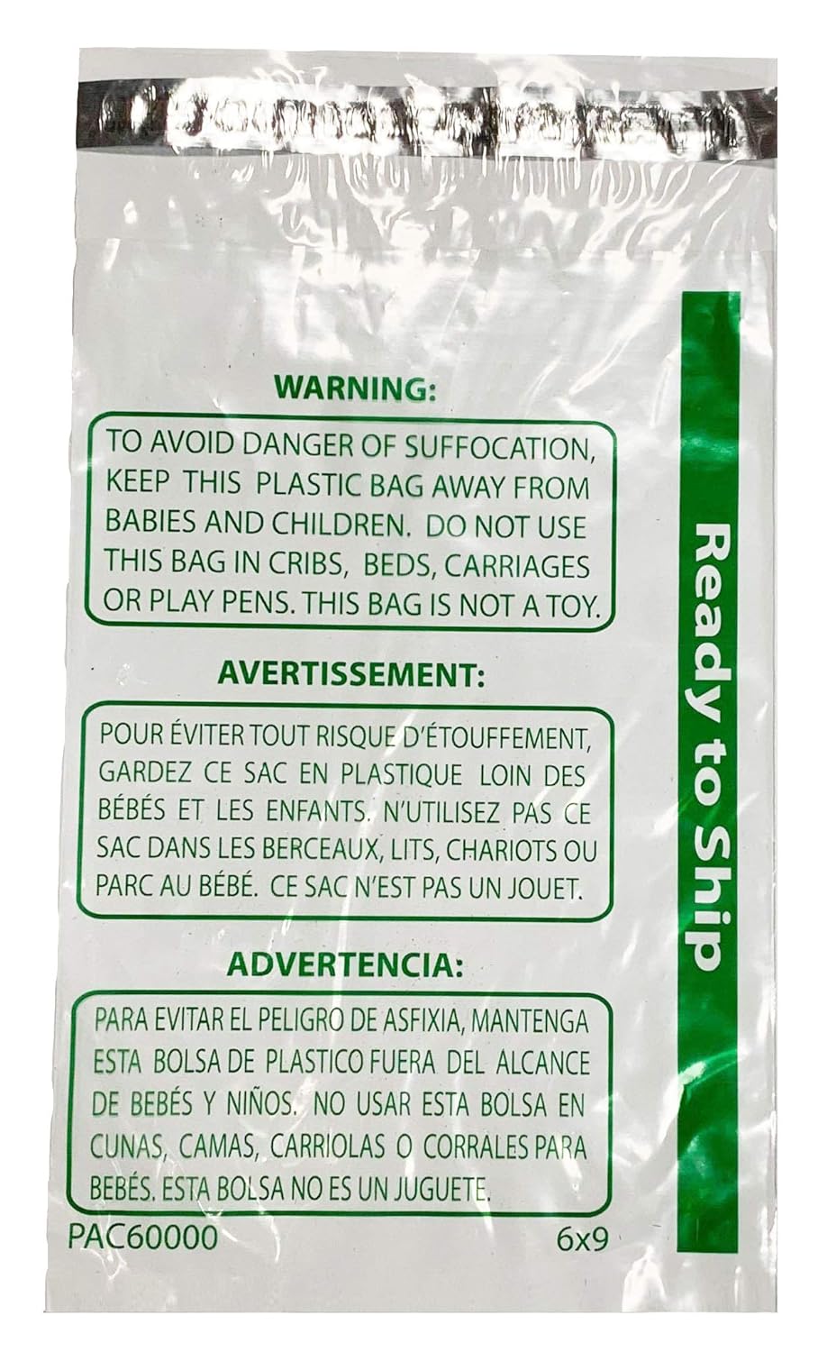 NuBox Clear"Read to Ship" Sealable 1.5 mil Poly Bags w/Self-Seal, Suffocation Warning, 100% FBA Packaging and Prep Compliance (6" x 9" (500 Bags)): Industrial & Scientific