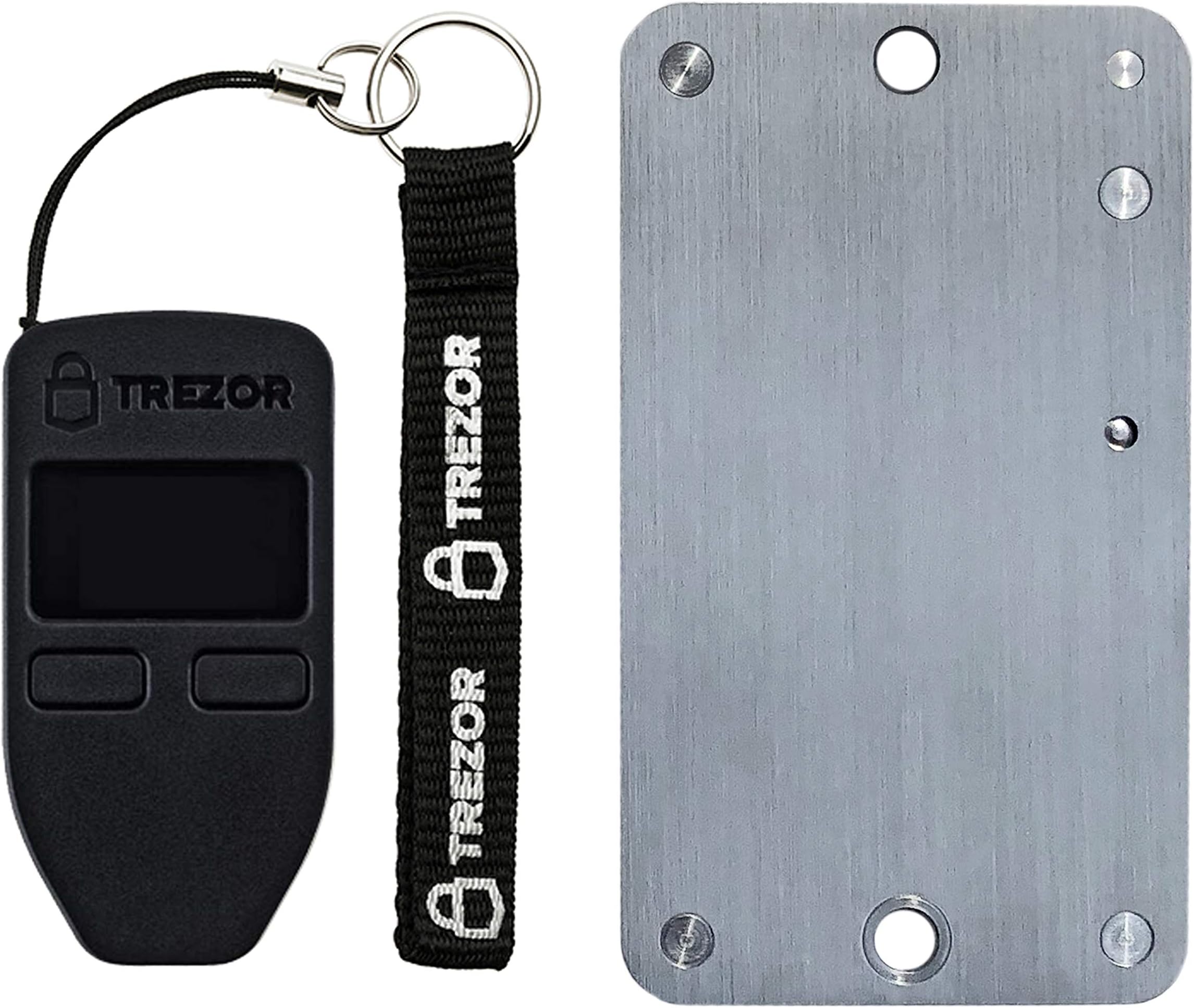 White Cryptocurrency Wallet & SteelWallet Indestructible Hardware Wallet Backup (black)