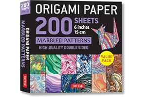 Origami Paper 200 sheets Marbled Patterns 6 (15 cm): Tuttle Origami Paper: Double Sided Origami Sheets Printed with 12 Differ