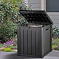 YITAHOME 51 Gallon Outdoor Storage Deck Box, Waterproof Resin Package Delivery and Storage Box with Lockable Lid for Patio Furniture Cushions, Pool Accessories, Garden Tools, Black