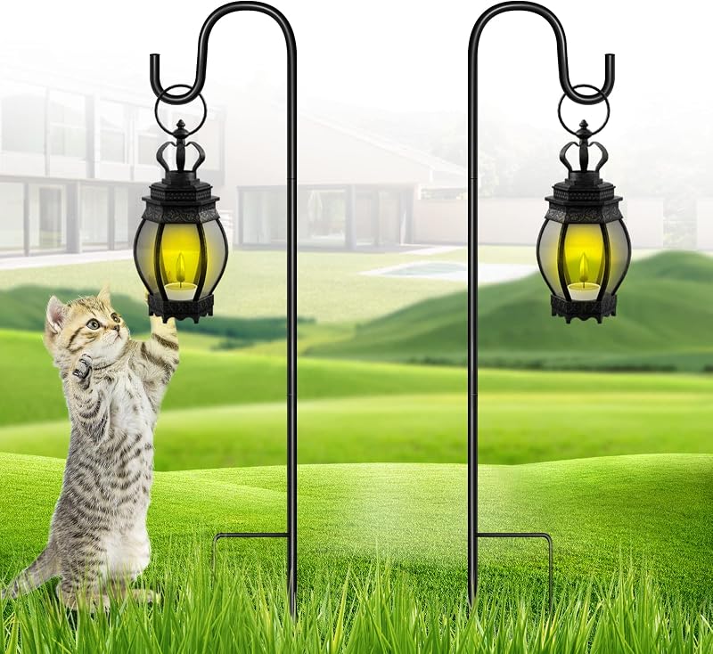 SEGNAYEN 81cm Shepherds Hooks for Garden Lights, Set of 2 Adjustable
