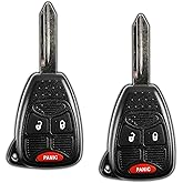 2X KeylessOption Key Fob for 2004 2005 2006 2007 2008 2009 2010 2011 2012 2013 2014 2015 2016 2017 Chrysler 300 Dodge Charger Jeep Cherokee Remote, 3-Button OHT692427AA, Programming Guide Included