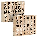 Juvale 60-Piece Wood Alphabet Stamp Set, Upper and