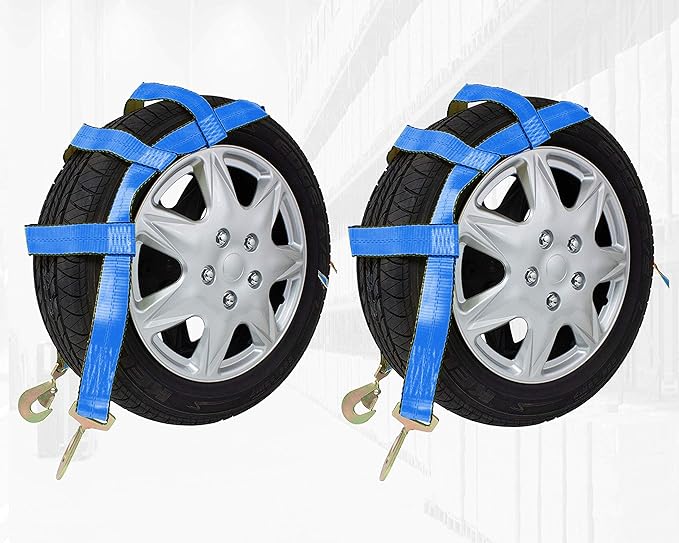 FavoriteTrade 2 Pack Blue Tow Dolly Car Basket Straps with