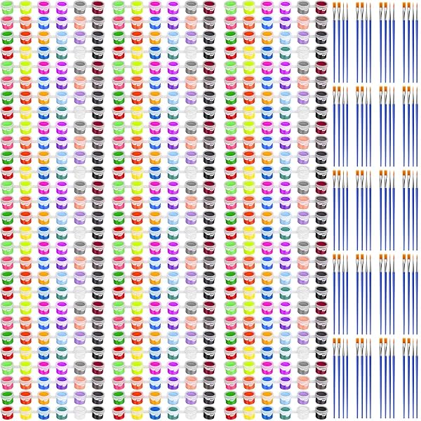 220 PCS 18 COLORS MINI ACRYLIC PAINT SET FOR KIDS ADULTS,BULK SET OF 10 WASHABLE CRAFT PAINTING KIT, ACRYLIC PAINT STRIPS CONTAINER WITH 40 PCS PAINTBRUSHES FOR HOME CLASSROOM PARTY FAVORS PAITING
