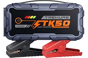 TREKURE 6000A Booster Pack, 26800mAh Jump Starter for Car Battery, All Gas/12L Diesel Portable Car Battery Power Pack, Safe J