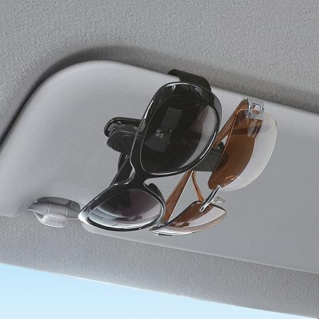 Amazon Keepjoy 車用 サングラスクリップホルダー サングラス メガネホルダー 180 回転可能 サンバイザー取り付けタイプ 車自動車用品 ポケット ケース カバー 車 バイク