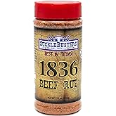 SuckleBusters 1836 Beef Rub: Texas-Style BBQ Seasoning with Bold Cracked Black Pepper, Medium Heat, Gluten-Free, No MSG (12 oz)