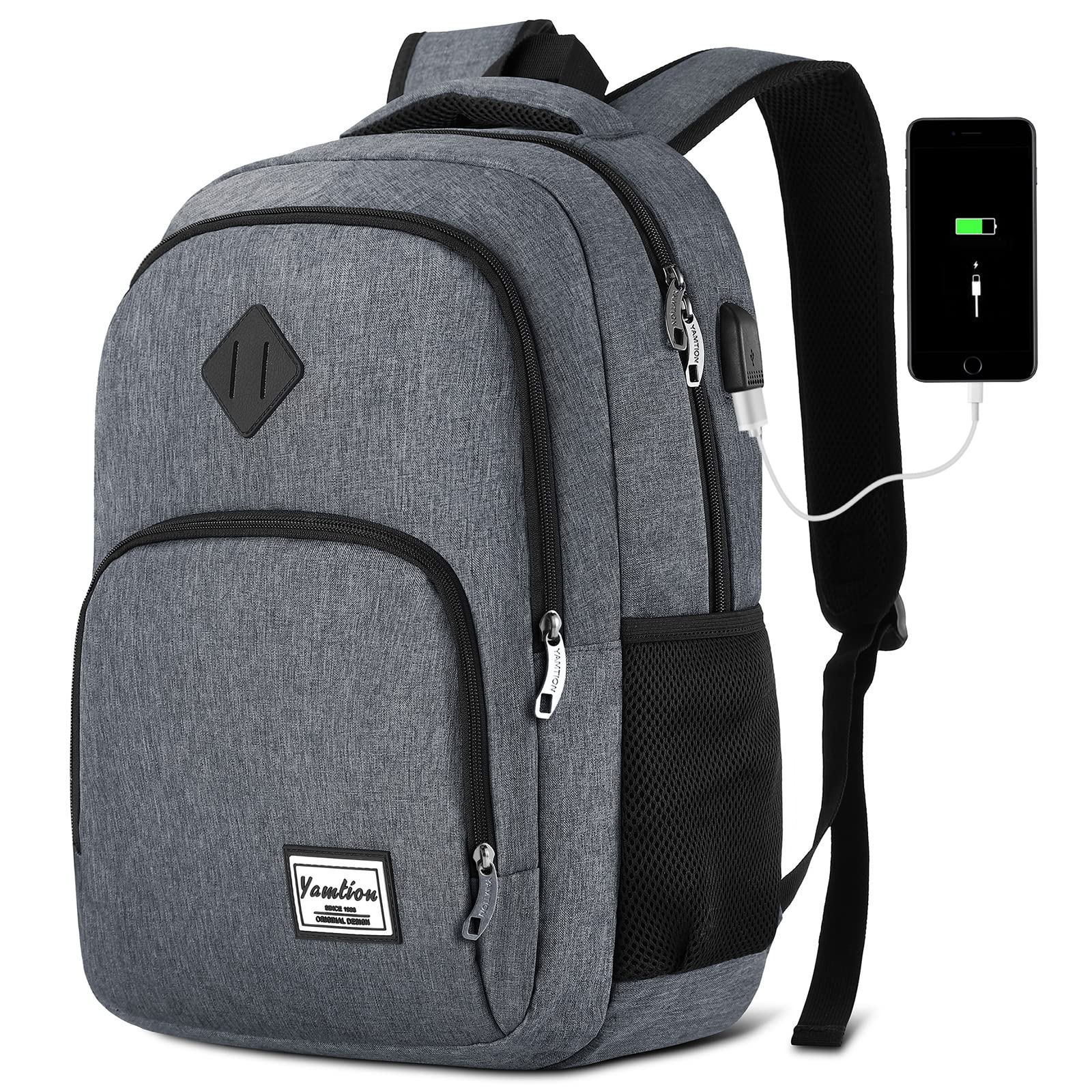 Photo 1 of YAMTION 17.3 Inch Travel Backpack for Men and Women,School Bookbag for Teenager,Computer Backpack with USB Charging port for Business Work College Travel Trip