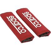 Sparco SPC1204RD Seat Belt Padding Protector Car Travel, 2 Units, Rosso, Red