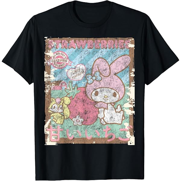 Maglietta Donna Hello Kitty X Strawberry Shortcake, Crossover Con Casa Delle Fragole, Colore Rosa Minerale, Cotone Morbido
